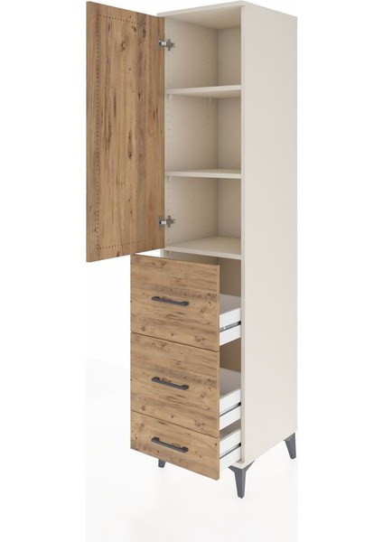 Hyperion Dolap 3 Raflı 3 Çekmeceli Tek Kapaklı 44X44X195 Aytaşı-Çam fırsatları
