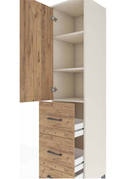 Hyperion Dolap 3 Raflı 3 Çekmeceli Tek Kapaklı 44X44X195 Aytaşı-Çam indirimleri