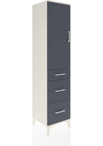 Hyperion Dolap 3 Raflı 3 Çekmeceli Tek Kapaklı 44X44X195 Aytaşı-Antrasit fiyatları