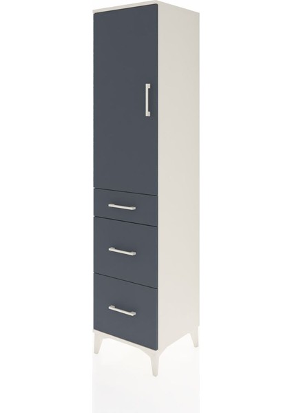 Hyperion Dolap 3 Raflı 3 Çekmeceli Tek Kapaklı 44X44X195 Aytaşı-Antrasit modelleri