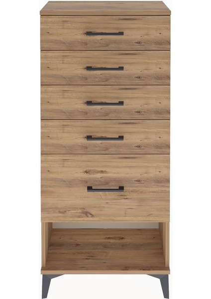 Arges Dolap 5 Çekmeceli 60X30X134 Çam-Çam