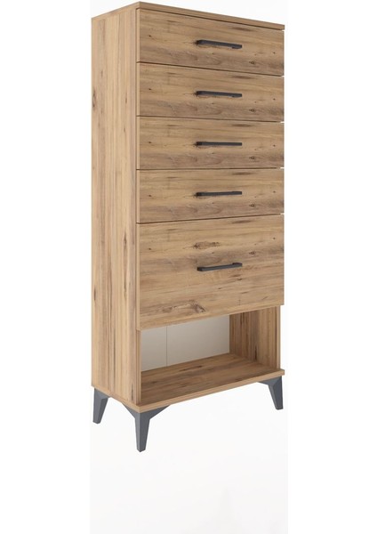 Arges Dolap 5 Çekmeceli 60X30X134 Çam-Çam fiyatları