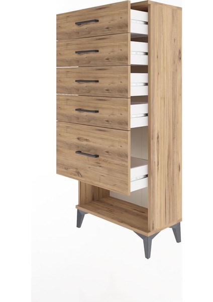 Arges Dolap 5 Çekmeceli 60X30X134 Çam-Çam fırsatları