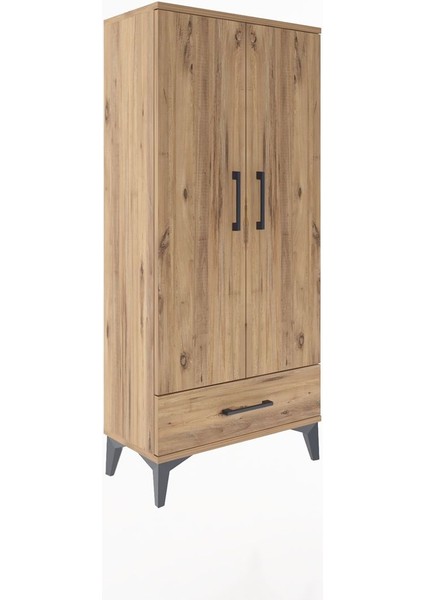 Arges Dolap 3 Raflı Tek Çekmeceli 2 Kapaklı 60X30X134 Çam-Çam fiyatları