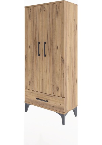 Arges Dolap 3 Raflı Tek Çekmeceli 2 Kapaklı 60X30X134 Çam-Çam modelleri