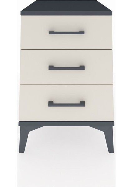 Kronos Komodin 3 Çekmeceli 44X59X64 Antrasit-Aytaşı