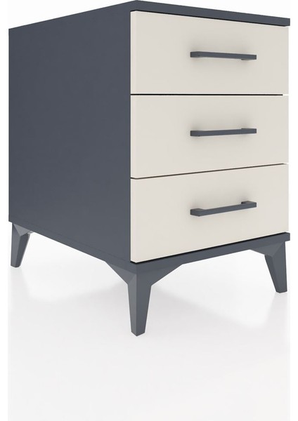 Kronos Komodin 3 Çekmeceli 44X59X64 Antrasit-Aytaşı fiyatları