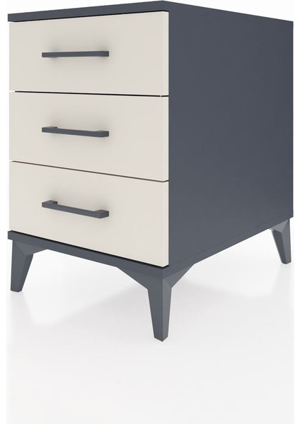 Kronos Komodin 3 Çekmeceli 44X59X64 Antrasit-Aytaşı modelleri