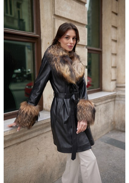 Black Flame Hakiki Kürk Kahve , Deri Kaban Siyah modelleri