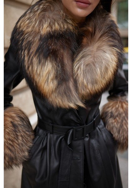 Black Flame Hakiki Kürk Kahve , Deri Kaban Siyah fırsatları