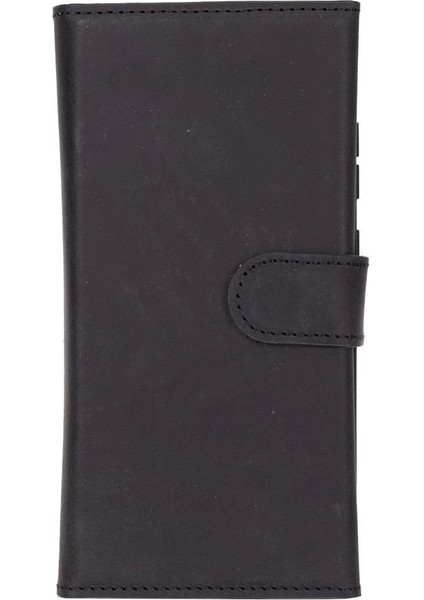 Samsung Galaxy S25 Ultra Uyumlu, Hakiki Deri, El Yapımı, Cüzdanlı Kılıf, Mat Siyah fiyatları