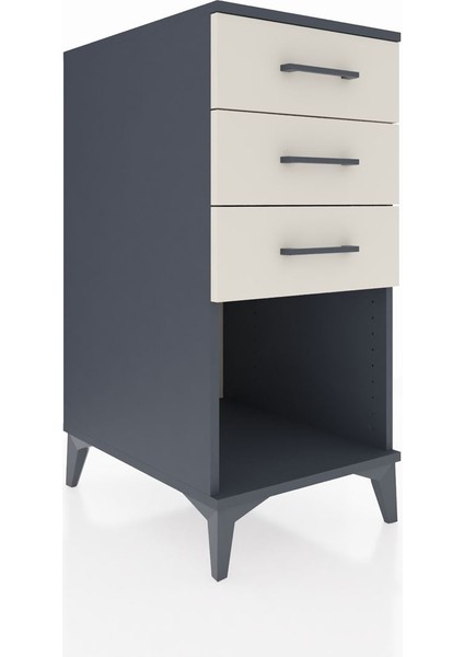 Kronos Komodin 3 Çekmeceli 44X59X96 Antrasit-Aytaşı fiyatları