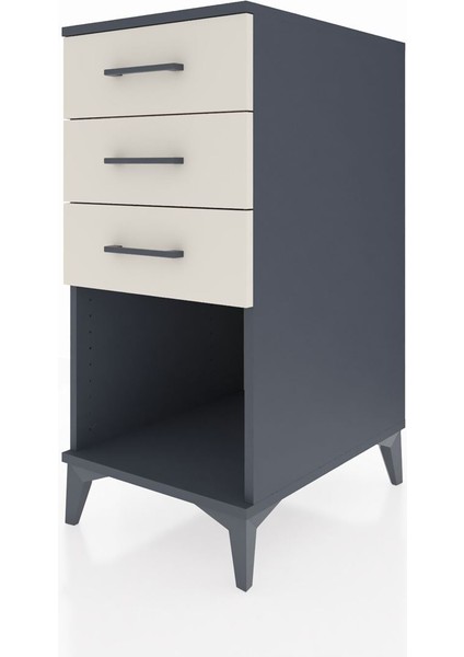 Kronos Komodin 3 Çekmeceli 44X59X96 Antrasit-Aytaşı modelleri