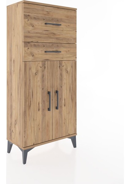 Hyperion Dolap Tek Raflı 2 Çekmeceli 2 Kapaklı 60X44X134 Çam-Çam fiyatları