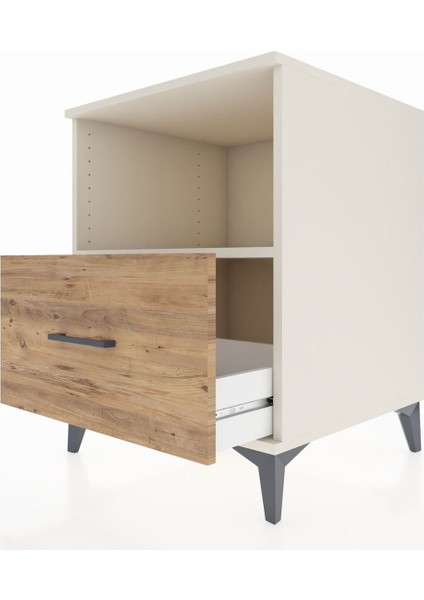 Kronos Komodin Tek Raflı Tek Çekmeceli 60X59X80 Aytaşı-Çam indirimleri