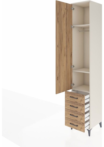 Hyperion Dolap 3 Raflı 4 Çekmeceli Tek Askılı 44X44X243 Aytaşı-Çam fırsatları