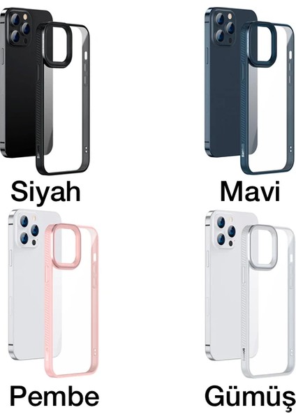 Baseus Crystal iPhone 13 Pro 6.1 Kılıf Jel Çerçeve Zırhlı Silikon KILIF-(1903) modelleri