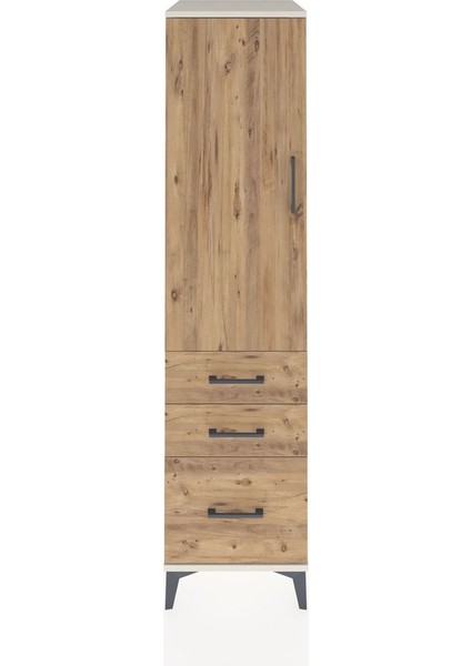 Kronos Dolap 2 Raflı 3 Çekmeceli Tek Kapaklı 44X59X182 Aytaşı-Çam