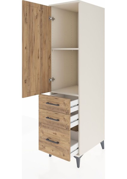 Kronos Dolap 2 Raflı 3 Çekmeceli Tek Kapaklı 44X59X182 Aytaşı-Çam fırsatları