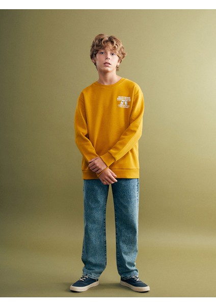 Yeni Sezon Bisiklet Yaka Erkek Çocuk Sweatshirt modelleri