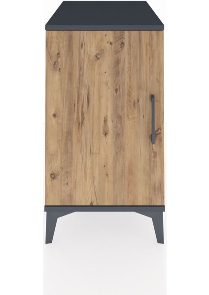 Kronos Komodin 2 Raflı Tek Kapaklı 44X59X80 Antrasit-Çam