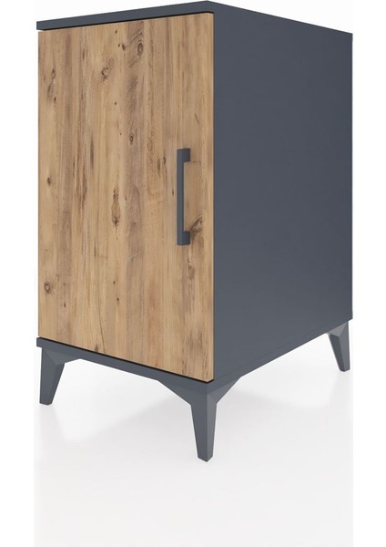 Kronos Komodin 2 Raflı Tek Kapaklı 44X59X80 Antrasit-Çam modelleri