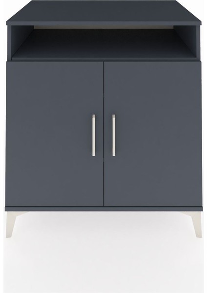 Kronos Şifonyer 3 Raflı 2 Kapaklı 88X59X96 Antrasit-Antrasit