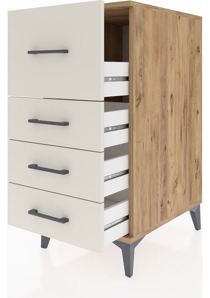 Kronos Komodin 4 Çekmeceli 44X59X96 Çam-Aytaşı fırsatları