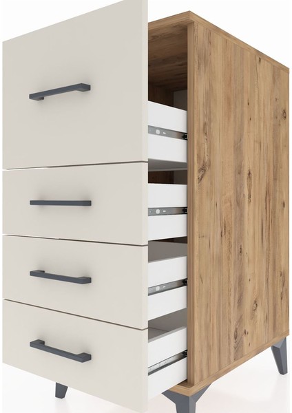Kronos Komodin 4 Çekmeceli 44X59X96 Çam-Aytaşı indirimleri