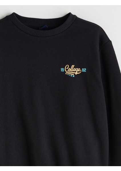 Yeni Sezon Bisiklet Yaka Baskılı Erkek Çocuk Sweatshirt modelleri