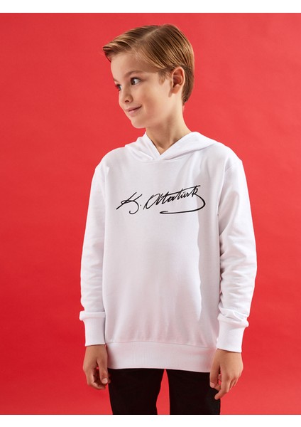 Yeni Sezon Atatürk Imza Baskılı Erkek Çocuk Sweatshirt fırsatları