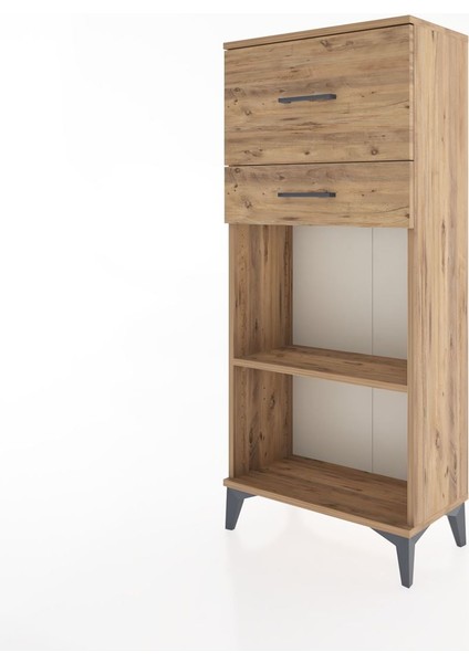 Hyperion Dolap Tek Raflı 2 Çekmeceli 60X44X134 Çam-Çam modelleri