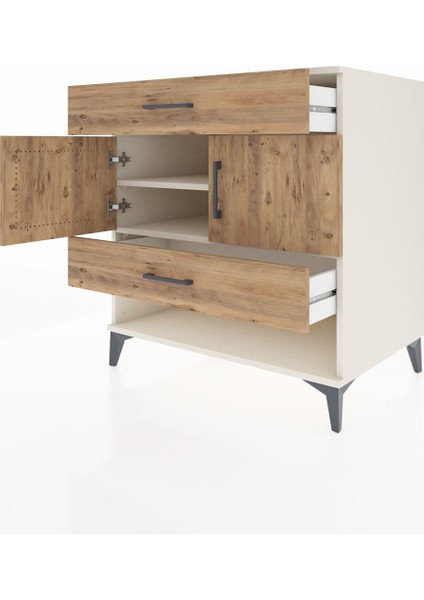 Kronos Şifonyer 2 Raflı 2 Çekmeceli 2 Kapaklı 88X59X96 Aytaşı-Çam fırsatları