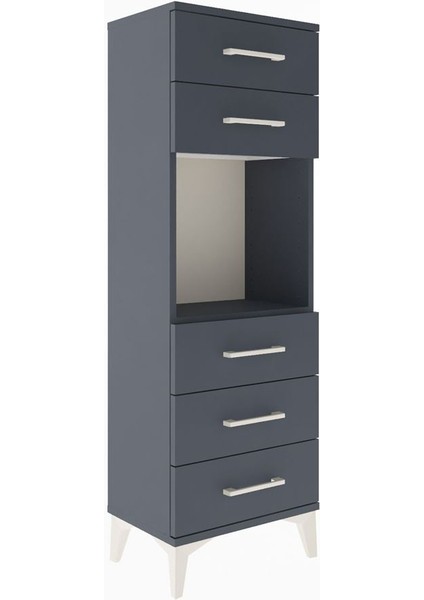 Arges Dolap Tek Raflı 5 Çekmeceli 44X30X134 Antrasit-Antrasit fiyatları