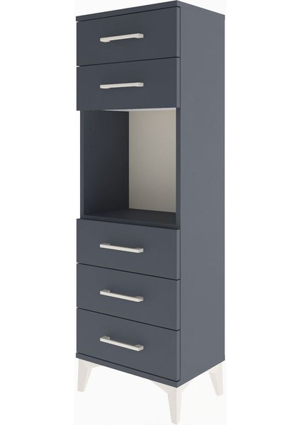 Arges Dolap Tek Raflı 5 Çekmeceli 44X30X134 Antrasit-Antrasit modelleri
