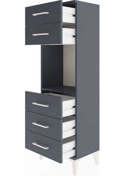 Arges Dolap Tek Raflı 5 Çekmeceli 44X30X134 Antrasit-Antrasit fırsatları