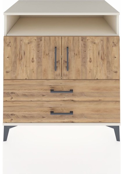 Kronos Şifonyer 3 Raflı 2 Çekmeceli 2 Kapaklı 88X59X96 Aytaşı-Çam
