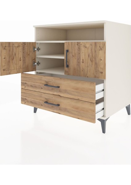 Kronos Şifonyer 3 Raflı 2 Çekmeceli 2 Kapaklı 88X59X96 Aytaşı-Çam fırsatları