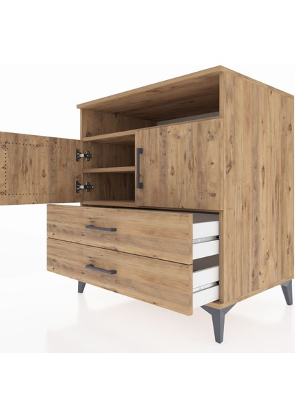 Kronos Şifonyer 3 Raflı 2 Çekmeceli 2 Kapaklı 88X59X96 Çam-Çam indirimleri
