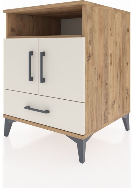 Kronos Komodin 3 Raflı Tek Çekmeceli 2 Kapaklı 60X59X80 Çam-Aytaşı modelleri