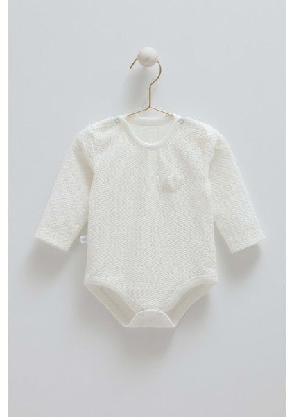 Tıny Lace Kalp Detaylı Çıtçıtlı Body - Caramell - BK1913 - Ekru - 3 - 6 Ay - BK1913-EKRU-3 - 6 Ay Ekru