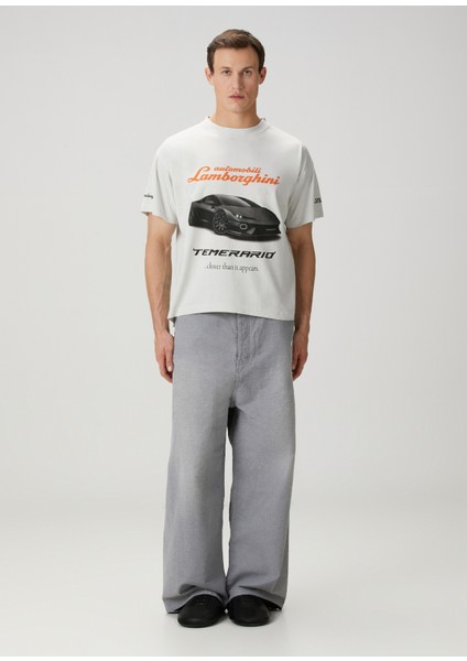 Beyaz Lamborghini Baskılı T-Shirt fiyatları