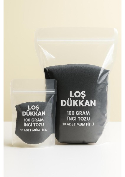 Incı Tozu Antrasit Renk Gül Kokulu Mum Sonsuzluk Tozu Mum Doğal Mum 100 Gram - 10 Adet Fitil ile
