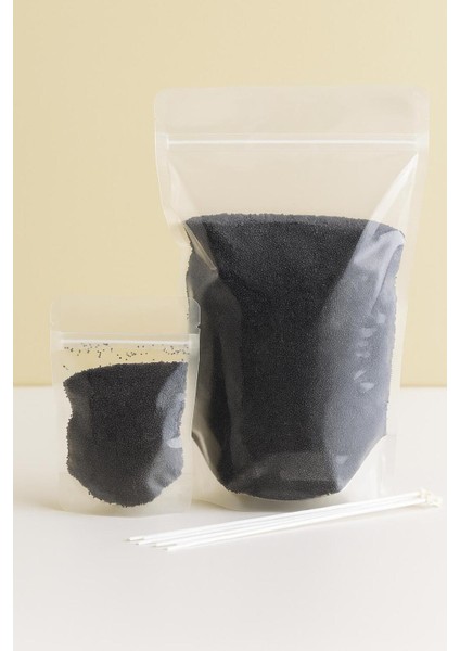 Incı Tozu Antrasit Renk Gül Kokulu Mum Sonsuzluk Tozu Mum Doğal Mum 100 Gram - 10 Adet Fitil ile modelleri