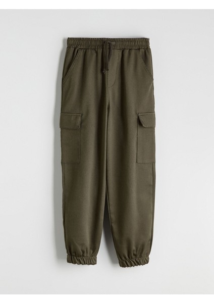 Yeni Sezon Beli Lastikli Erkek Çocuk Kargo Jogger Pantolon