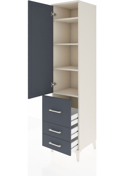 Hyperion Dolap 4 Raflı 3 Çekmeceli Tek Kapaklı 44X44X195 Aytaşı-Antrasit fırsatları