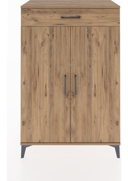 Hyperion Dolap 2 Raflı Tek Çekmeceli 2 Kapaklı 88X44X134 Çam-Çam