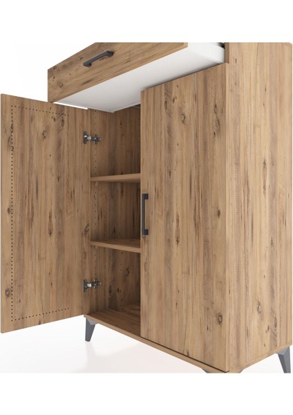 Hyperion Dolap 2 Raflı Tek Çekmeceli 2 Kapaklı 88X44X134 Çam-Çam indirimleri