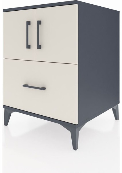 Kronos Komodin 2 Raflı Tek Çekmeceli 2 Kapaklı 60X59X80 Antrasit-Aytaşı modelleri