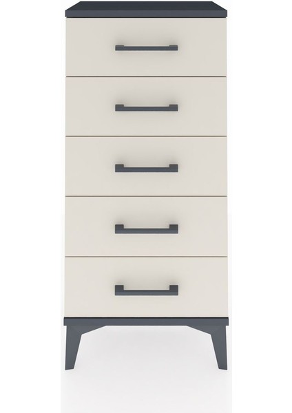 Arges Komodin 5 Çekmeceli 44X30X96 Antrasit-Aytaşı